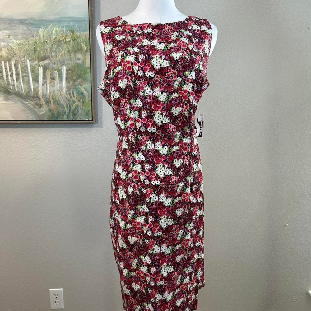 Vintage CDC Floral Sleeveless Sheath Floral Midi Dress - Size 12